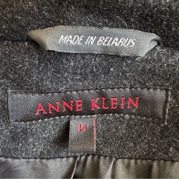Anne Klein 100% Wool Black Single Breasted Women's Coat, Size 14 - Picture 10 of 13